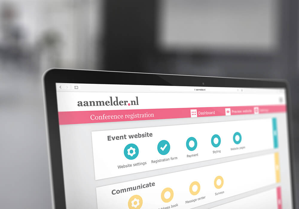 Event Management dashboard aanmelder.nl